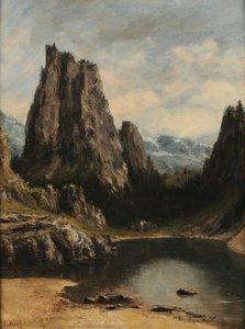 Lago En Una Región Montañosa — Gustave Courbet