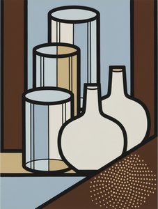 Rhythmic Symmetry In Ochre And Cerulean: A Singular Geometric Study — Marc Duvallier, Pop Art
