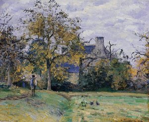 Piette's Home On Montfoucault — Camille Pissarro, Impressionist Landscape