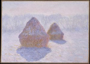 Los Tallos De Paja (efecto De Nieve Y Sol) — Claude Monet, Impressionistic Landscape