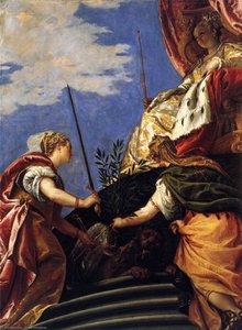 Venetia Between Justitia And Pax — Paolo Veronese, Baroque