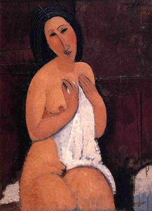 Seated Nude With Shift — Amedeo Clemente Modigliani, Expressionism