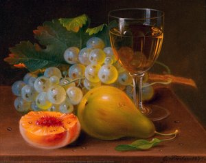Still Life With Grapes And Glass Of Wine — George Forster