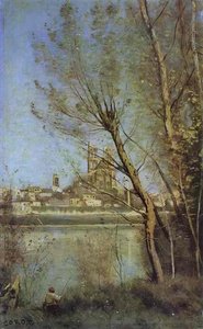 La Cathedrale De Mantes — Jean-baptiste-camille Corot