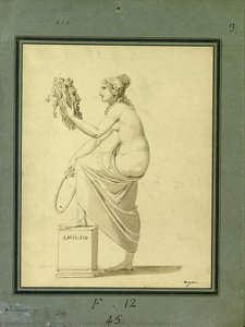 Muse Of Tragedy: Woman Holding A Hoop And Looking At A Mask — Charles Meynier