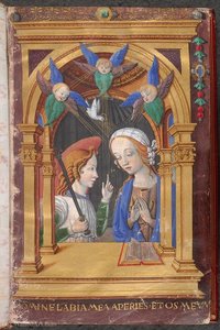 Annunciation, a miniature Book of Hours in Rome and use of Angoulême