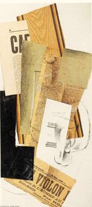 Glass, Carafe And Newspapers, Private Basel — Georges Braque, Cubism