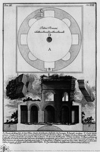 The Roman Antiquities, T. 3, Plate Xvi. Plan And Section Of The Mausoleum Of S. Emperor Constantine`s Mother Helena Ta, On The Via Labicana. — Giovanni Battista Piranesi