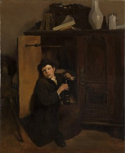 Boy At The Closet ("the First Try") — Carl Schuch