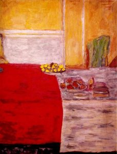 Fruit On The Red Tablecloth — Pierre Bonnard
