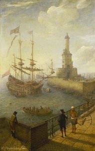 A Spanish Three-decker At Anchor Off Naples — Abraham Willaerts