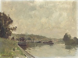 The Lock At Mericourt — Edward Seago