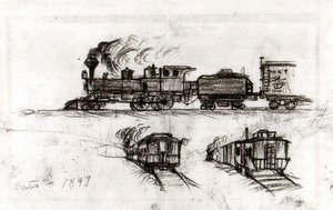 M.k.t. Locomotive, Vinita, Oklahoma — Thomas Hart Benton