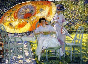 The Garden Parasol — Frederick Carl Frieseke