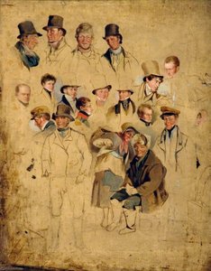 Caricatures From 'the Cullercoats Party' — Henry Perlee Parker