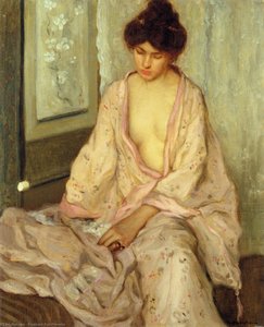The Pink Kimono — Frederick Carl Frieseke, Impressionism