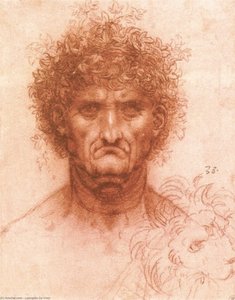 Study Of The Heads Of An Old Man And A Youth — Leonardo Da Vinci, High Renaissance
