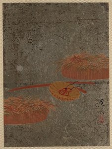 Flower Baskets And Farmer's Hat — Shibata Zeshin