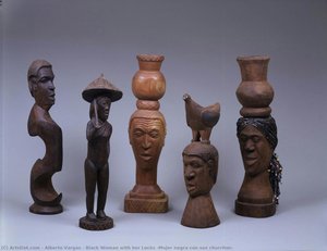 Black Woman with her Locks (Mujer negra con sus churritos)