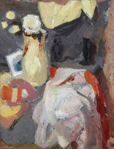 Still Life With Lemon Jug And White Flowers — Sir William George Gillies, Cubist Influences