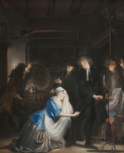 False Virtue Discovered: The Discovery Of Volkert In The Laundry Basket — Cornelis Troost, Rococo