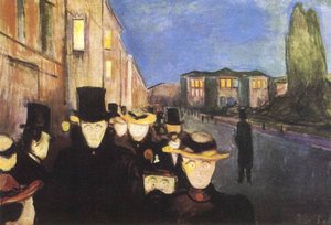 Afton På Karl Johan Bergen — Edvard Munch