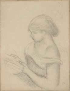 A Girl Reading (with A Sketch Of Seated Woman) — Pierre-auguste Renoir, Impressionism