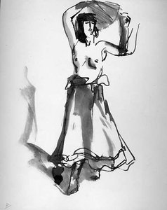 Semi-nude Female With Fan — Robert Henri