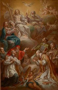 The Virgin Recommending A Group Of Saints To The Holy Trinity — Sebastiano Conca