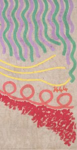 Three Lines With Arabesco 1444 — Giorgio Griffa
