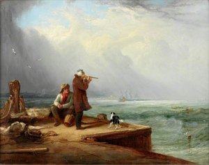 The Look Out, Shields Harbour — Henry Perlee Parker
