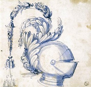 Sketch For A Visored Helmet — Giuseppe Arcimboldo