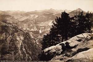 The Vernal And Nevada Falls, From Glacier Point, Yosemite — Carleton Emmons Watkins