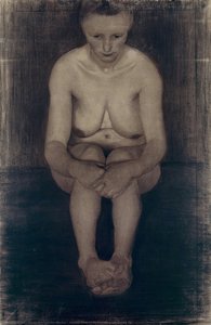 Seated Female Nude with Legs Drawn Up