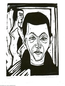 Man's Head. Self-portrait — Ernst Ludwig Kirchner, Expressionism