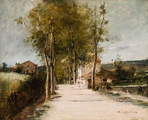 Landscape With Alley And Building — Михály Мунка́сьи
