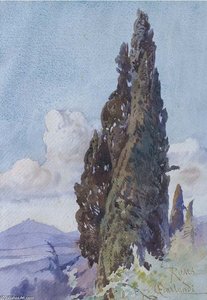 Cipressi Nel Paesaggio — Onorato Carlandi
