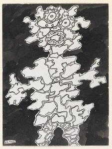 Figure, Black Background (personnage Fond Noir) — Jean Philippe Arthur Dubuffet
