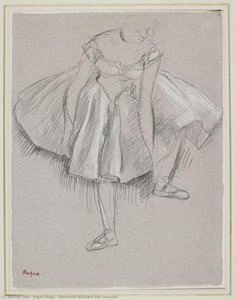 Danseuse Rajustant Son Chausson — Edgar Degas, Impressionistic Realism