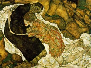Schiele Smierc I Dziewczyna (autoportret Z Walli) 1915 — Egon Schiele, Expressionism