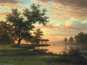 Evening Atmosphere By The Lakeside — Robert Zund