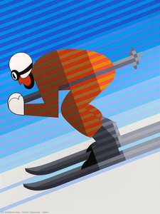 Skier — Victor Vasarely