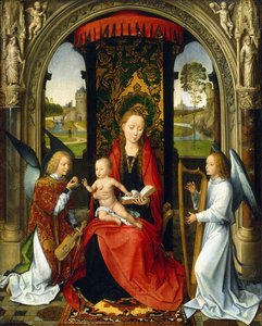 La Virgen Con El Niño Y Ángeles — Hans Memling