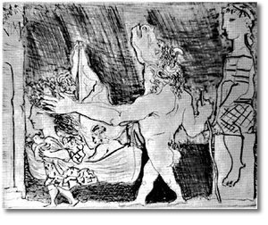 Blind Minotaur Is Guided By Girl — Pablo Picasso