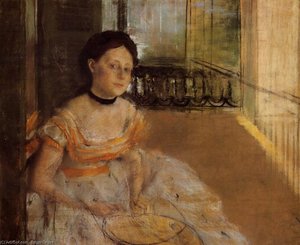 Mujer Sentada En Un Balcón — Hilaire-germain-edgar Degas