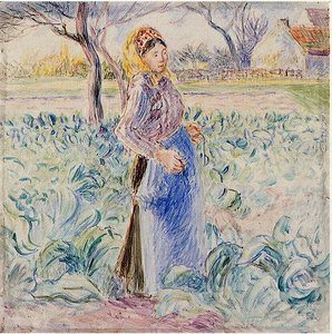 Peasant Woman In A Cabbage Patch — Camille Pissarro