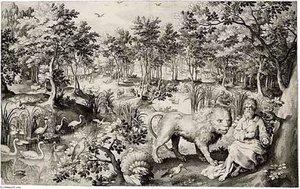 St Jerome In A Landscape — Nicolaes De Bruyn