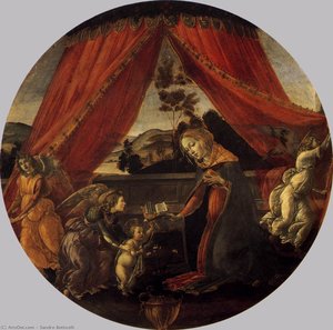 La Virgen Con El Niño Y Tres Ángeles — Sandro Botticelli
