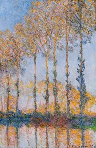 Poplars, White And Yellow Effect — Claude Monet, Impressionistic Landscape