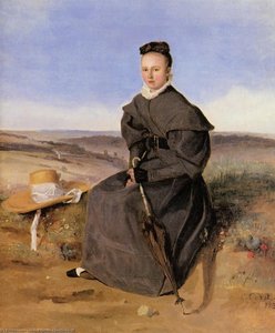 Louise Harduin In Mourning (also Known As Young Girl Sitting In The Country) — Jean-baptiste-camille Corot, Romanticism
